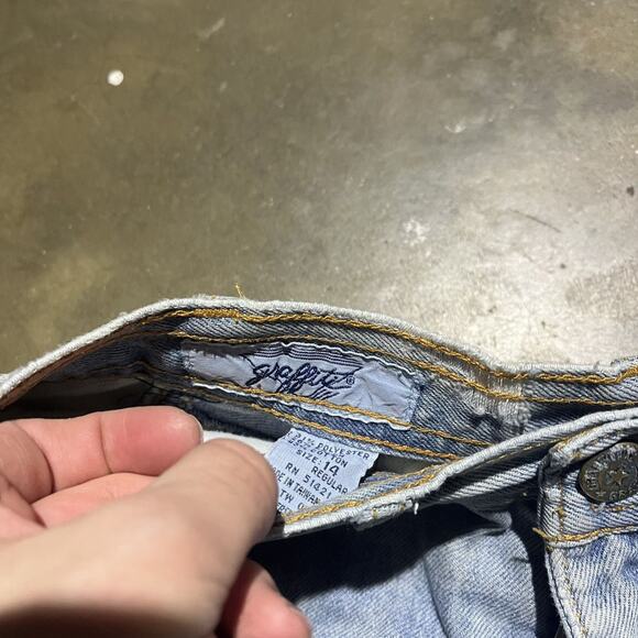 Vintage 70s Graffiti Blue Straight Leg Jeans 25x28 - Picture 4 of 4